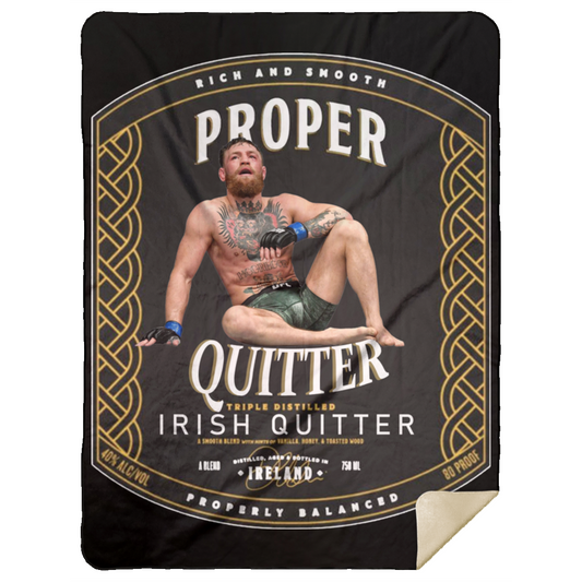 Artichoke Fight Gear Custom Design #15. Proper Quitter. Premium Mink Sherpa Blanket 60x80