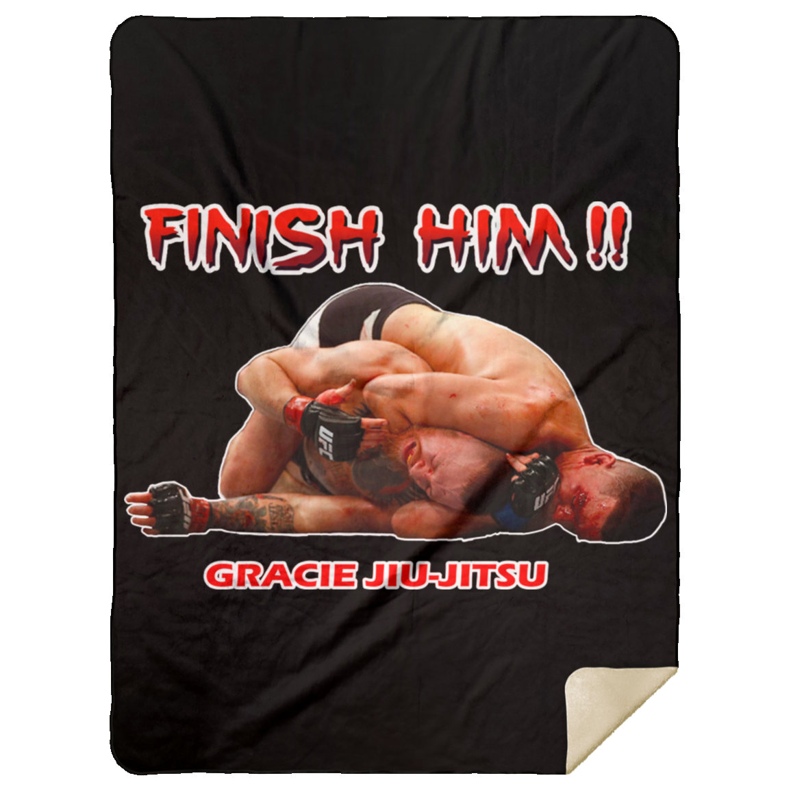 Artichoke Fight Gear Custom Design #8. Finish Him! Premium Mink Sherpa Blanket 60x80