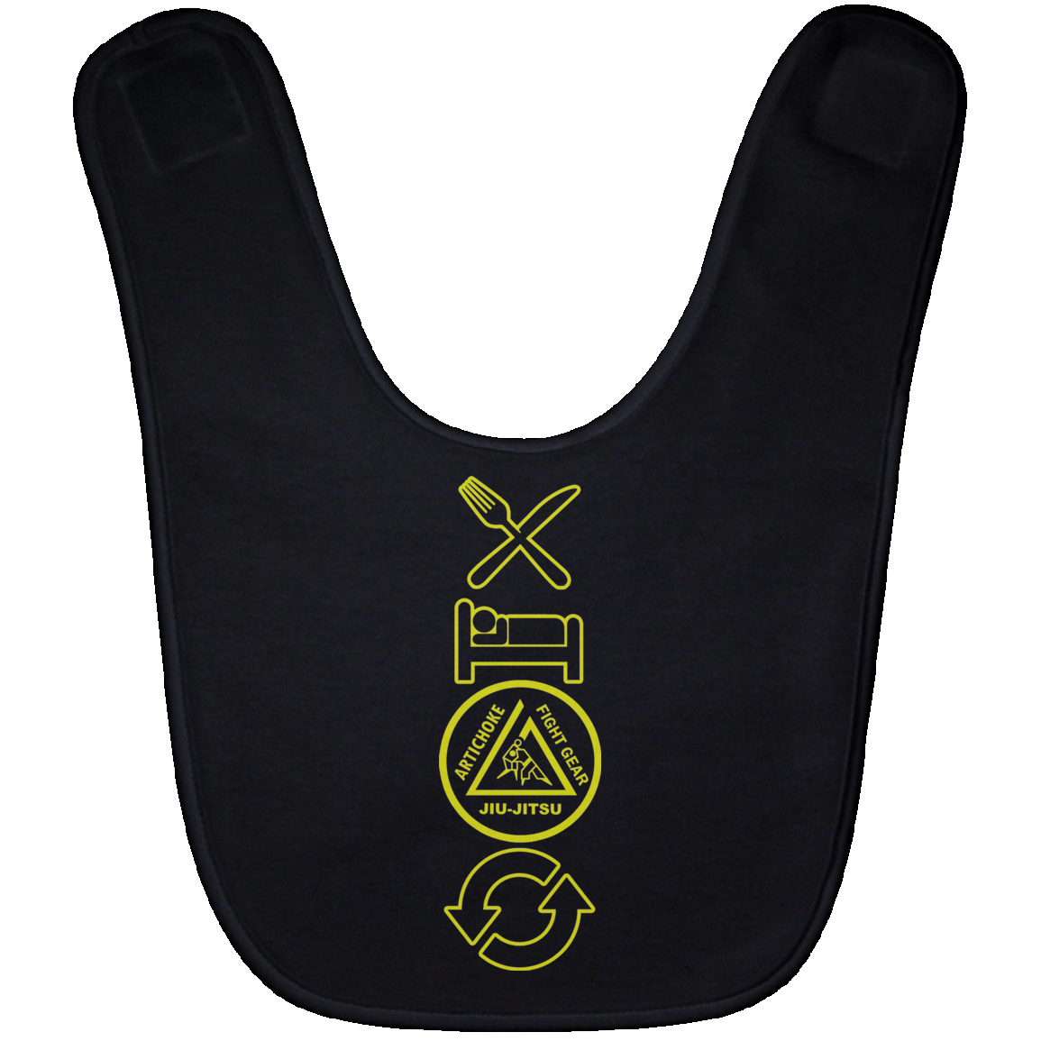 Artichoke Fight Gear Custom Design #9. EAT. SLEEP. JIU JITSU. REPEAT. Baby Bib