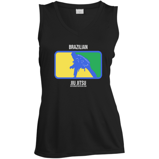 Artichoke Fight Gear Custom Design #13. BJJ, The New National Pastime. Ladies' Sleeveless V-Neck Performance Tee