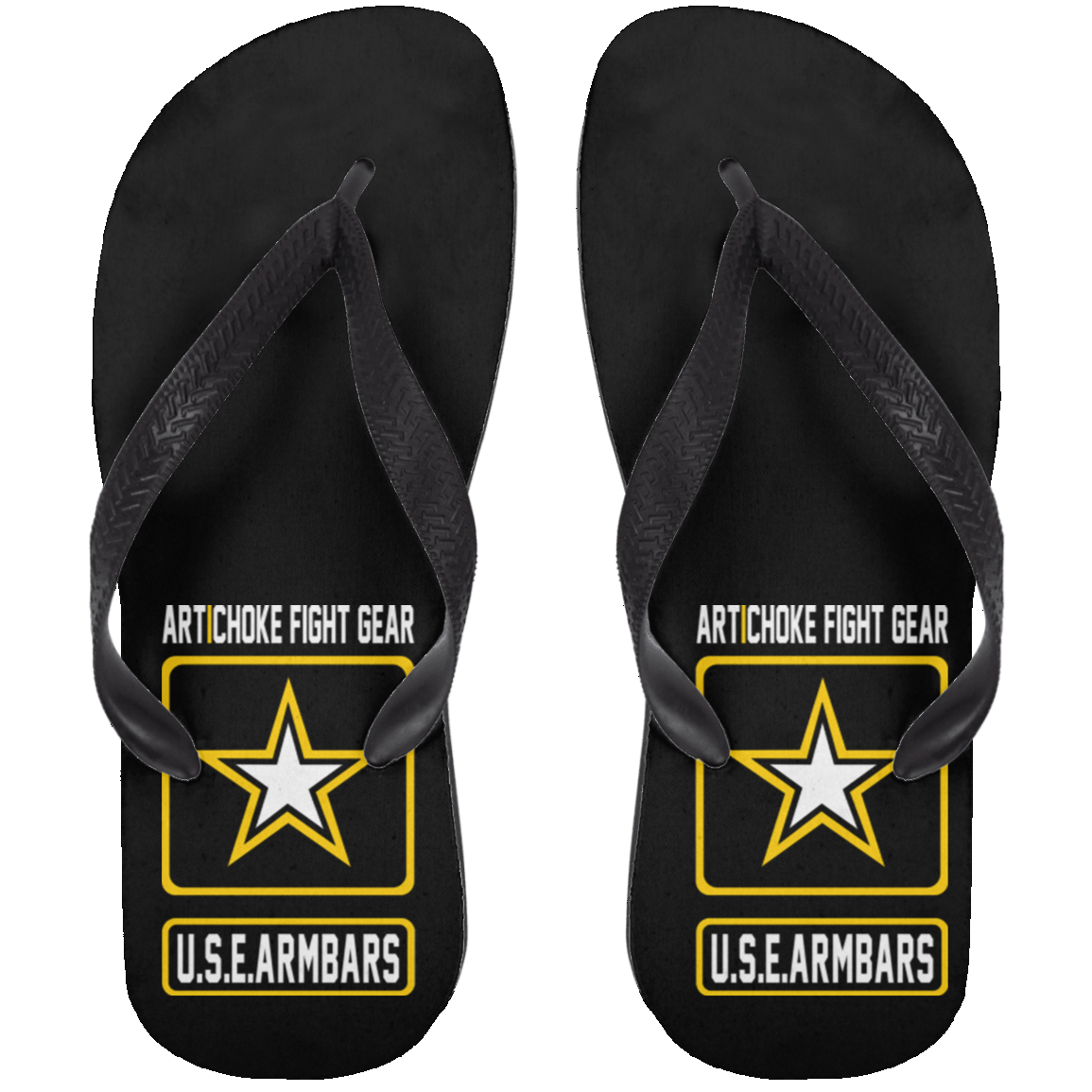 Artichoke Fight Gear Custom Design #2. USE ARMBARS. Adult Flip Flops