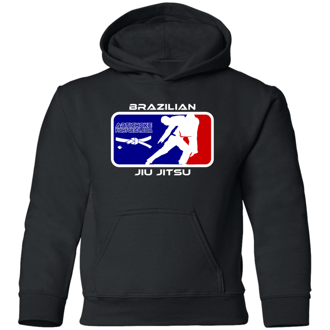 Artichoke Fight Gear Custom Design #4. MLB style BJJ. Youth Pullover Hoodie