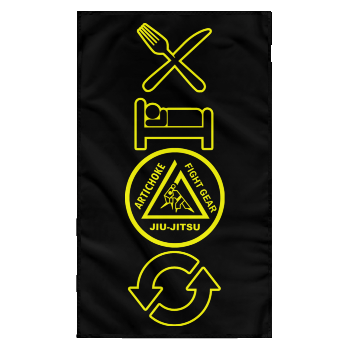 Artichoke Fight Gear Custom Design #9. EAT. SLEEP. JIU JITSU. REPEAT. Wall Flag