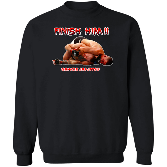 Artichoke Fight Gear Custom Design #8. Finish Him! Crewneck Pullover Sweatshirt