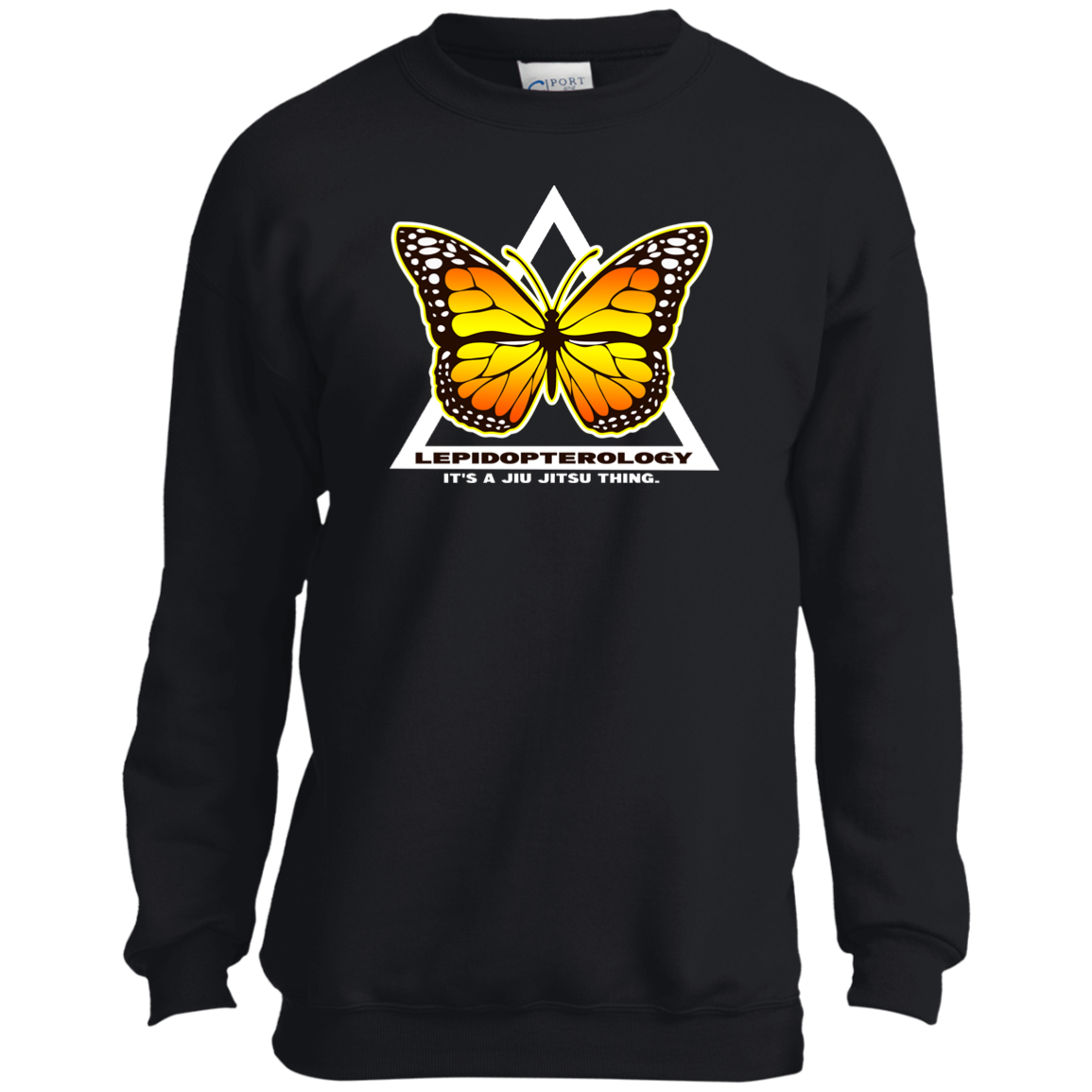 Artichoke Fight Gear Custom Design #6. Lepidopterology (Study of butterflies). Butterfly Guard. Youth Crewneck Sweatshirt