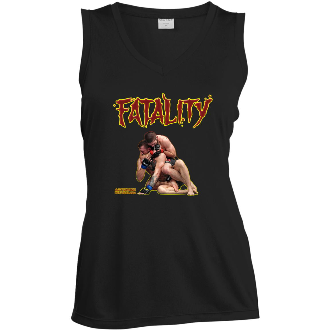 Artichoke Fight Gear Custom Design #21. FATLAITY!  Ladies' Sleeveless V-Neck Performance Tee