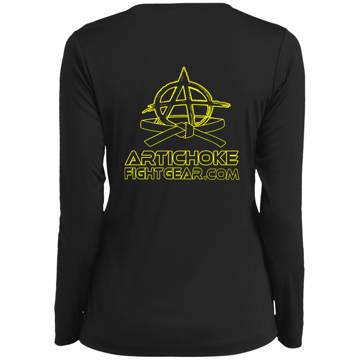 Artichoke Fight Gear Custom Design #9. EAT. SLEEP. JIU JITSU. REPEAT. Ladies’ Long Sleeve Performance V-Neck Tee