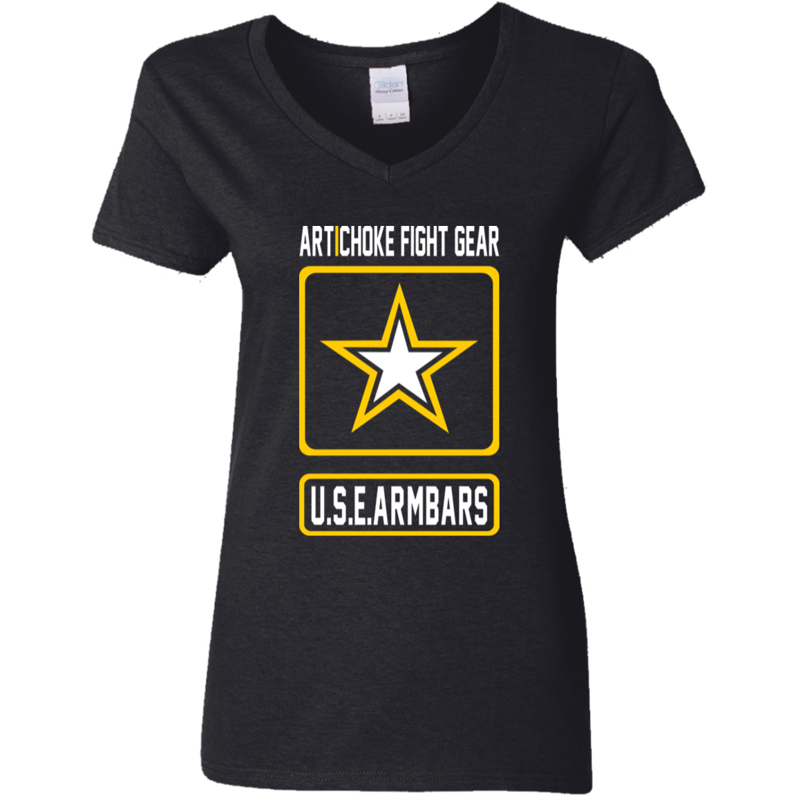 Artichoke Fight Gear Custom Design #2. USE ARMBARS. Ladies' 5.3 oz. V-Neck T-Shirt