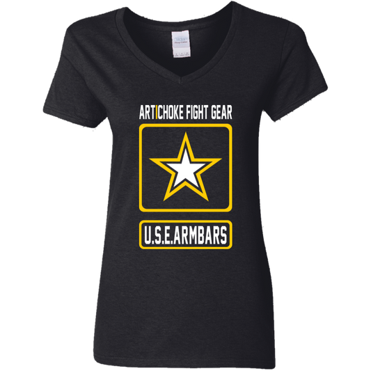 Artichoke Fight Gear Custom Design #2. USE ARMBARS. Ladies' 5.3 oz. V-Neck T-Shirt