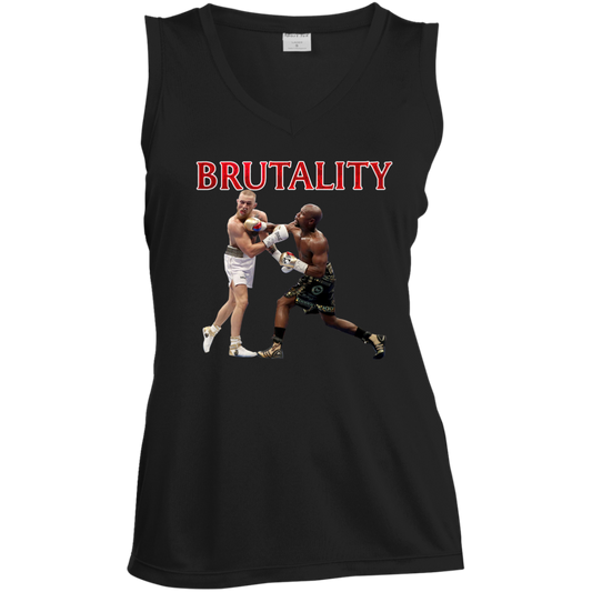 Artichoke Fight Gear Custom Design #5. Brutality! Ladies' Sleeveless V-Neck Performance Tee