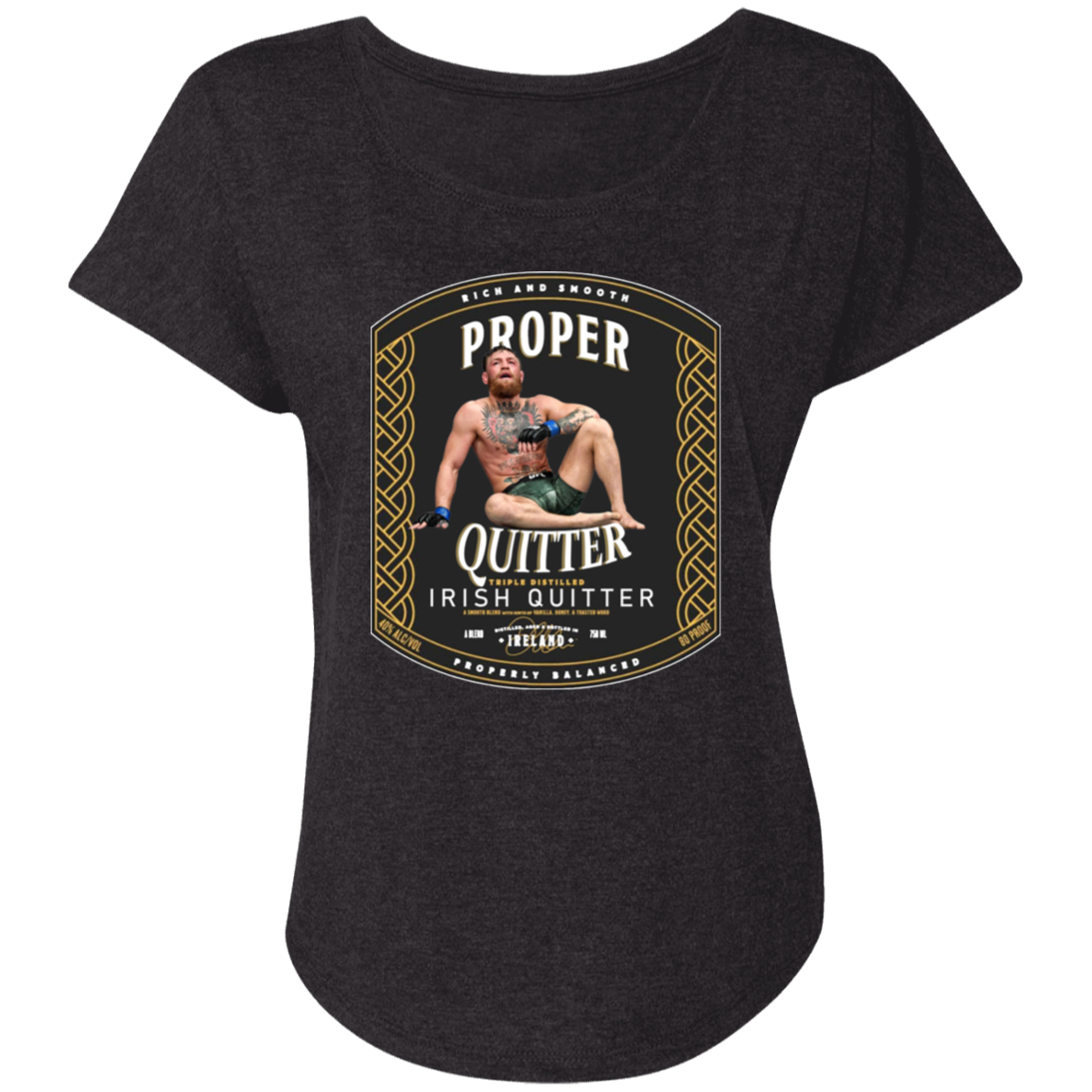 Artichoke Fight Gear Custom Design #15. Proper Quitter. Ladies' Triblend Dolman Sleeve