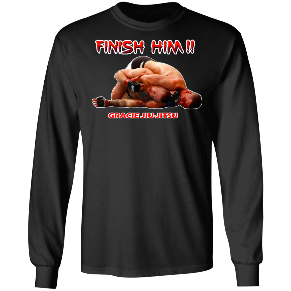 Artichoke Fight Gear Custom Design #8. Finish Him! 100% Cotton Long Sleeve