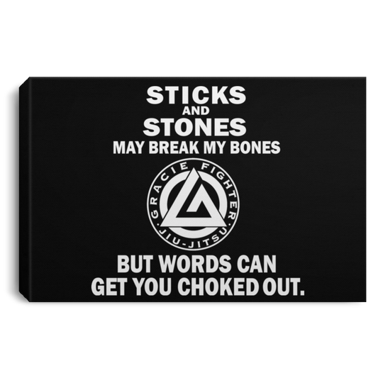 Artichoke Fight Gear Custom Design #19. Sticks and Stones. Landscape Canvas .75in Frame