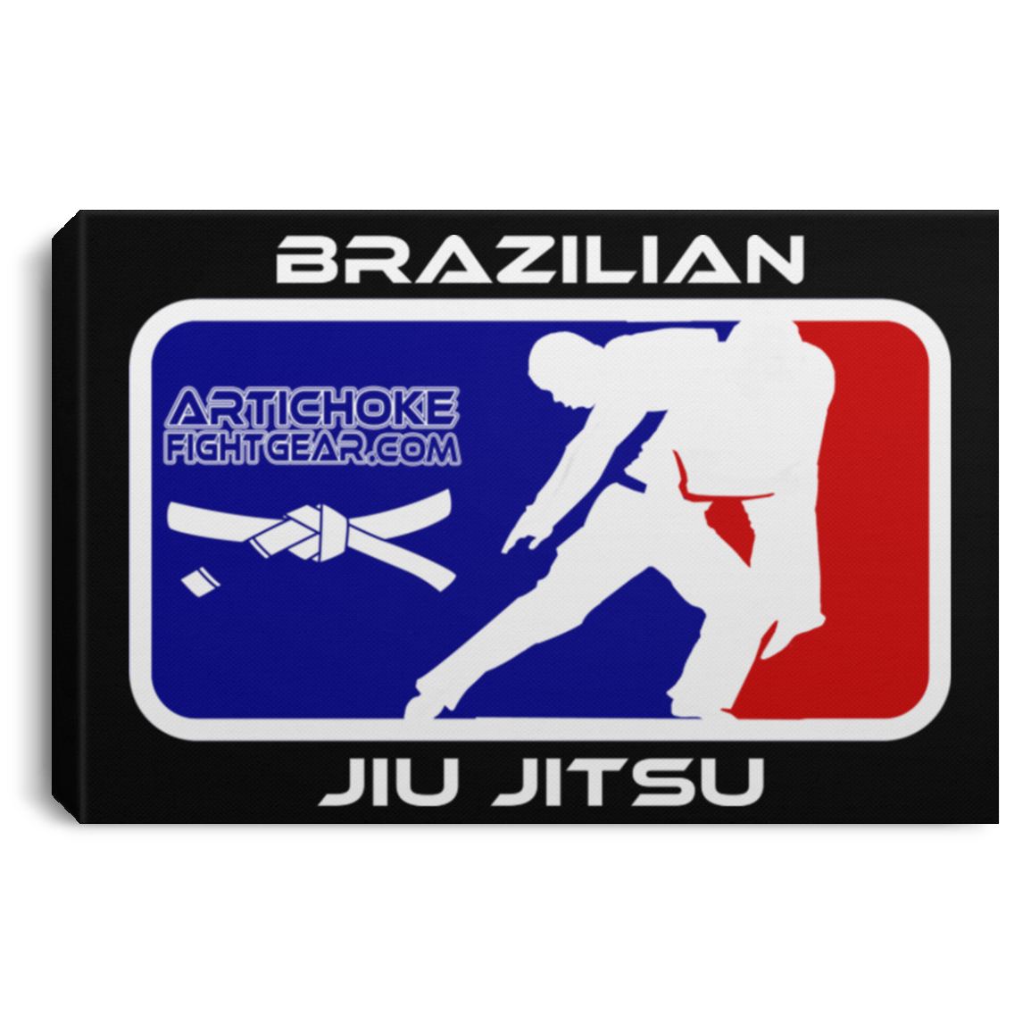 Artichoke Fight Gear Custom Design #4. MLB style BJJ. Landscape Canvas .75in Frame