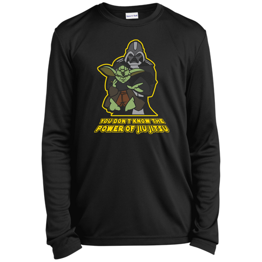 Artichoke Fight Gear Custom Design #20. You Don't Know the Power of Jiu Jitsu. Youth Long Sleeve Performance Tee