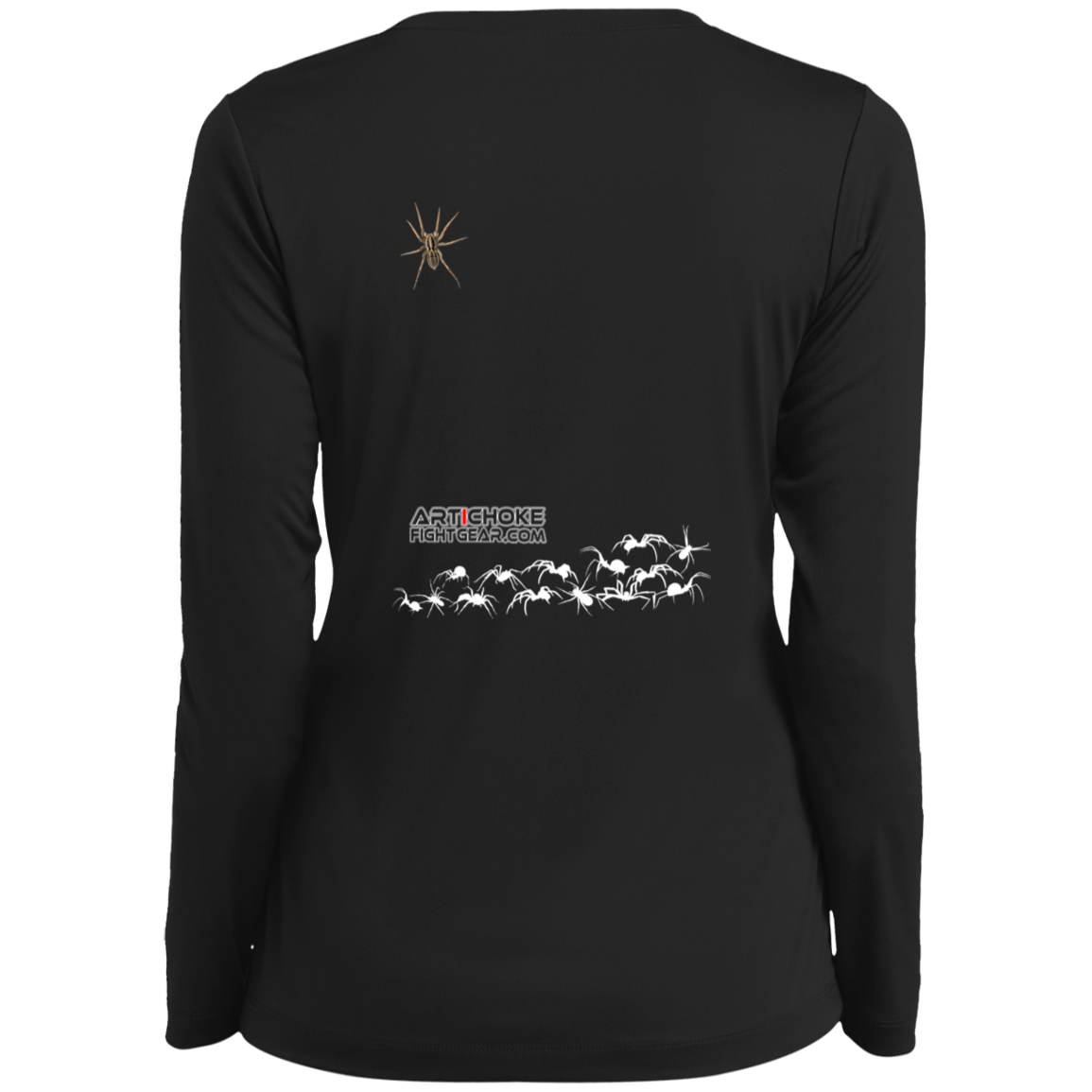 Artichoke Fight Gear Custom Design #1. Arachnophobia: Fear of Spiders. Spider Guard. It's a Jiu Jitsu Thing. Ladies’ Long Sleeve Performance V-Neck Tee