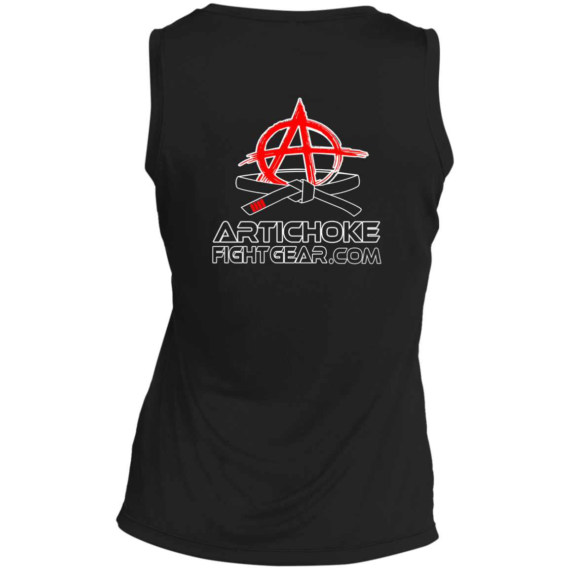 Artichoke Fight Gear Custom Design #19. Sticks and Stones. Ladies' Sleeveless V-Neck Performance Tee