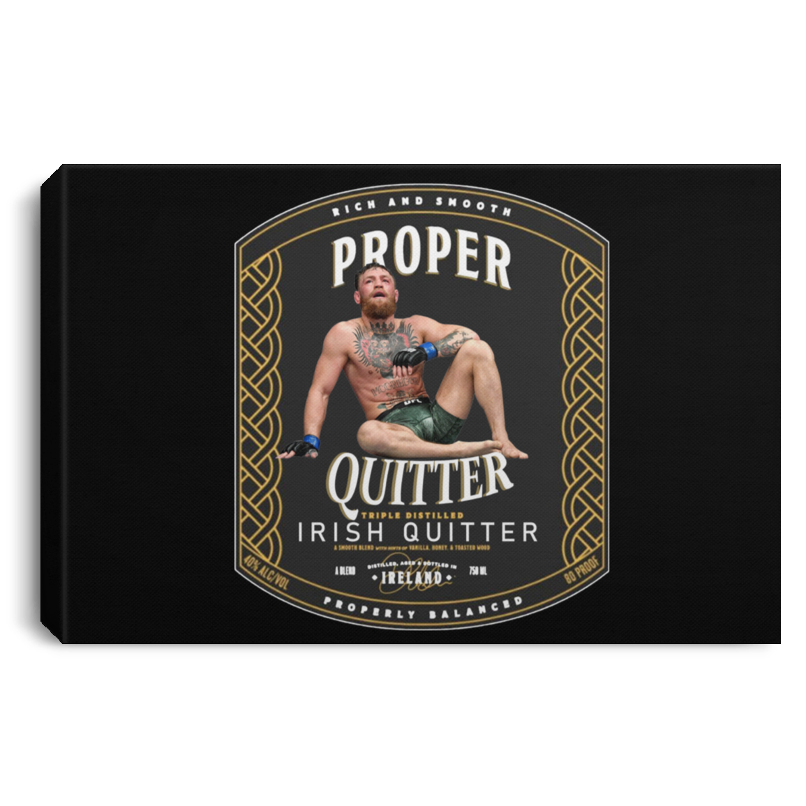 Artichoke Fight Gear Custom Design #15. Proper Quitter. Landscape Canvas .75in Frame