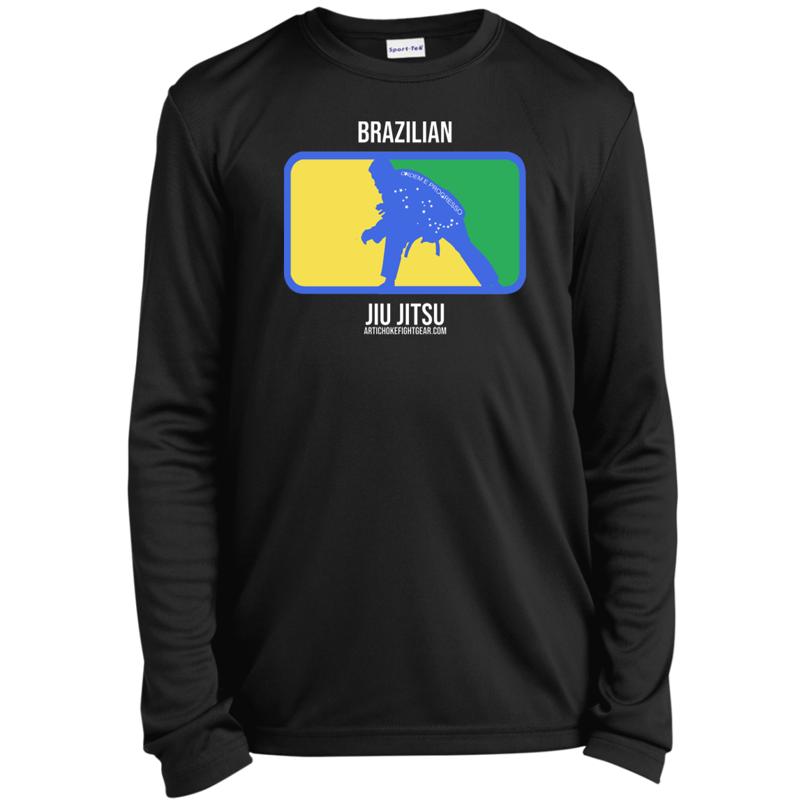 Artichoke Fight Gear Custom Design #13. BJJ, The New National Pastime. Youth Long Sleeve Performance Tee