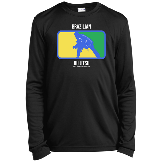 Artichoke Fight Gear Custom Design #13. BJJ, The New National Pastime. Youth Long Sleeve Performance Tee