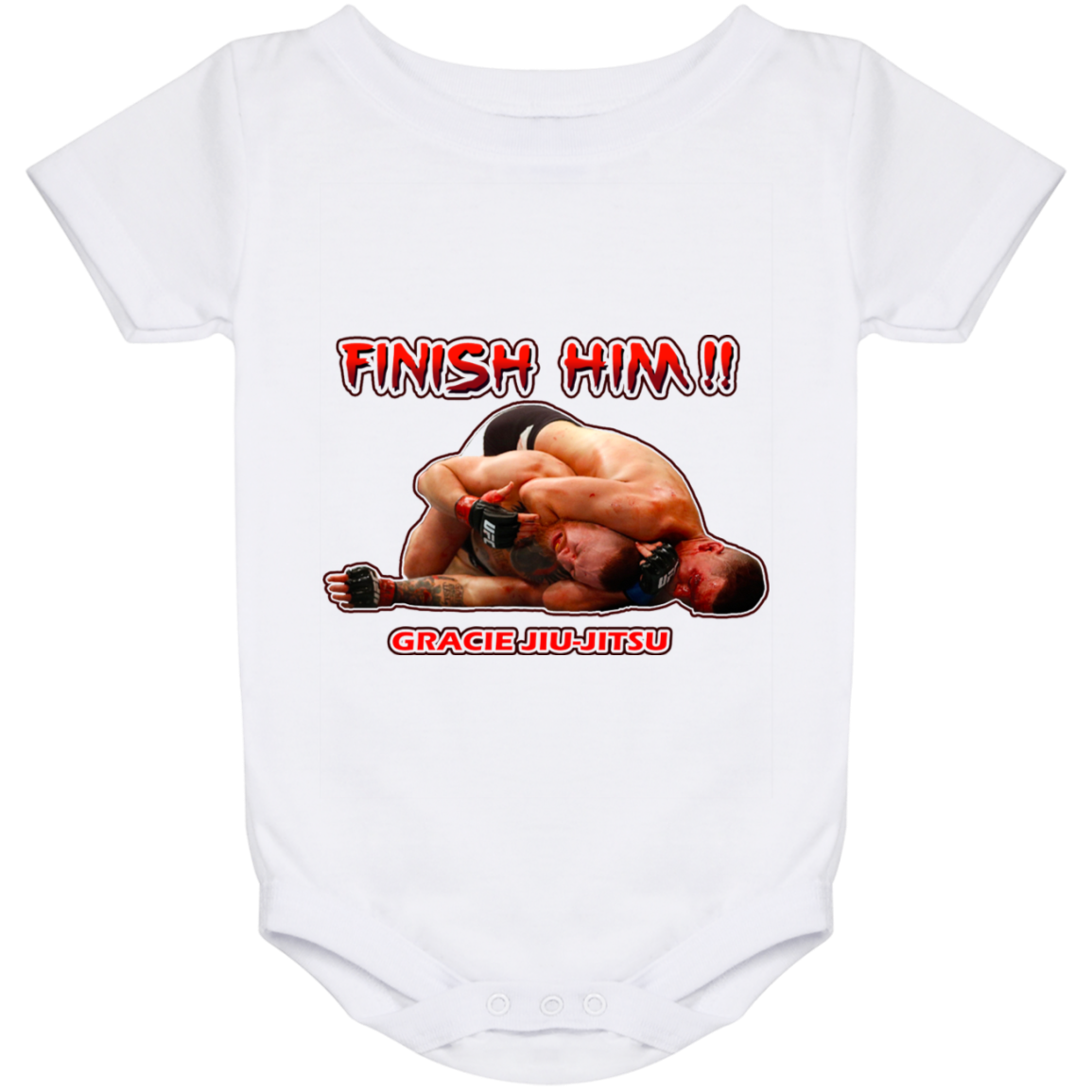 Artichoke Fight Gear Custom Design #8. Finish Him! Baby Onesie 24 Month