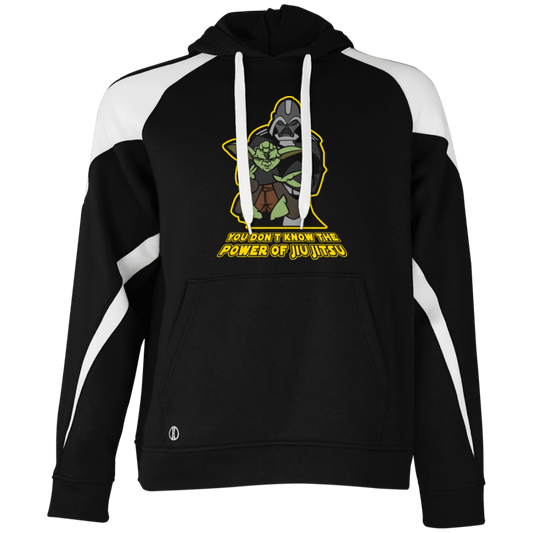 Artichoke Fight Gear Custom Design #20. You Don't Know the Power of Jiu Jitsu. Colorblock Fleece Hoodie