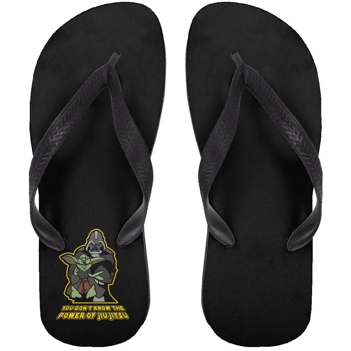 Artichoke Fight Gear Custom Design #20. You Don't Know the Power of Jiu Jitsu. Adult Flip Flops