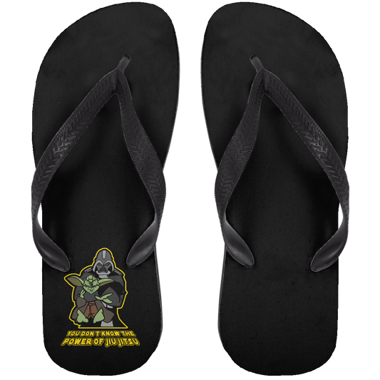 Artichoke Fight Gear Custom Design #20. You Don't Know the Power of Jiu Jitsu. Adult Flip Flops