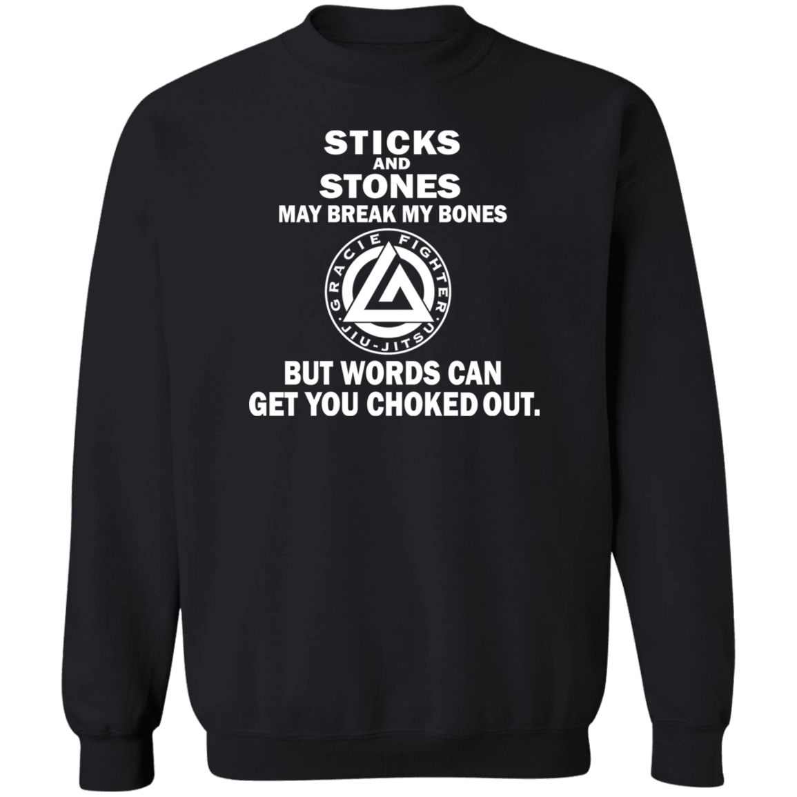 Artichoke Fight Gear Custom Design #19. Sticks and Stones. Crewneck Pullover Sweatshirt