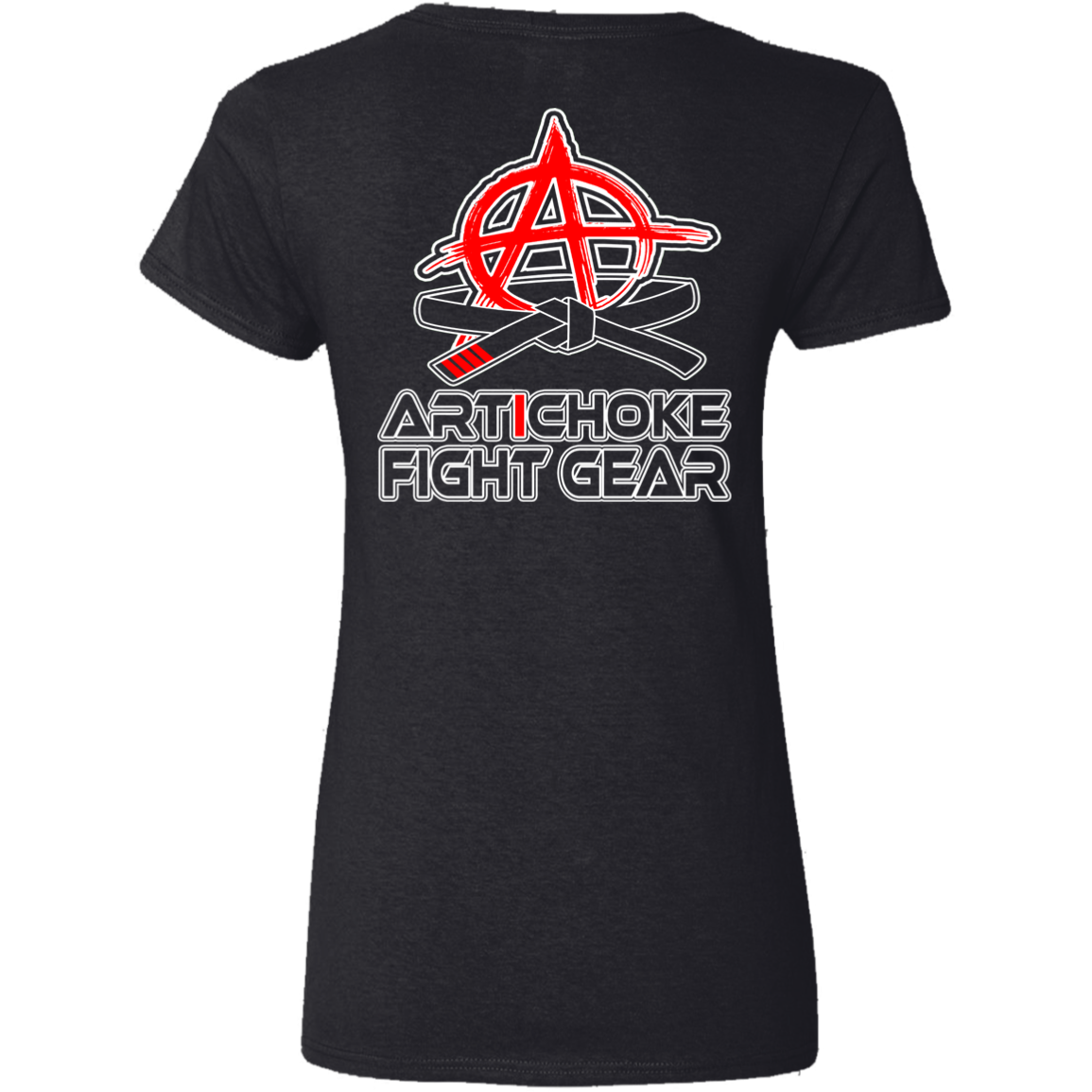 Artichoke Fight Gear Custom Design #19. Sticks and Stones. Ladies' 100% Cotton V-Neck T-Shirt