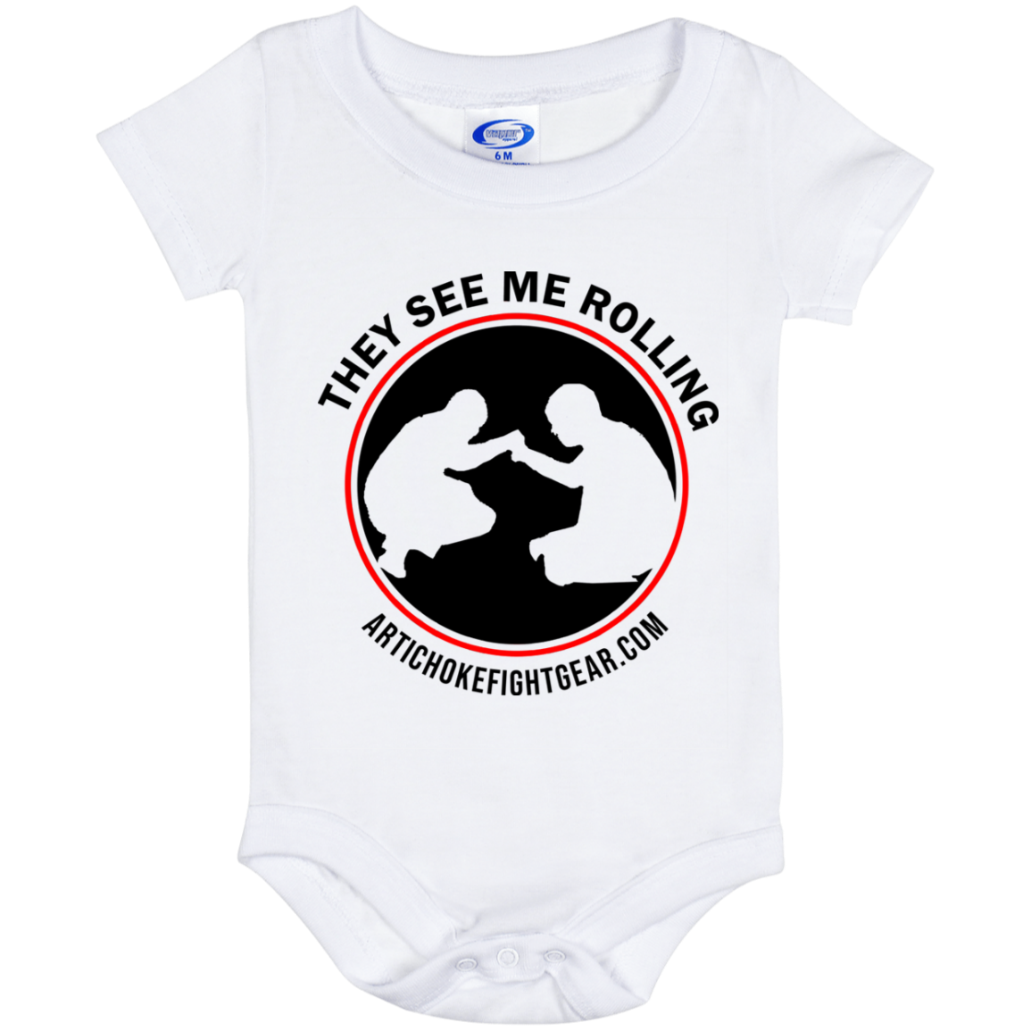 Artichoke Fight Gear Custom Design #16. They See Me Rolling. Baby Onesie 6 Month