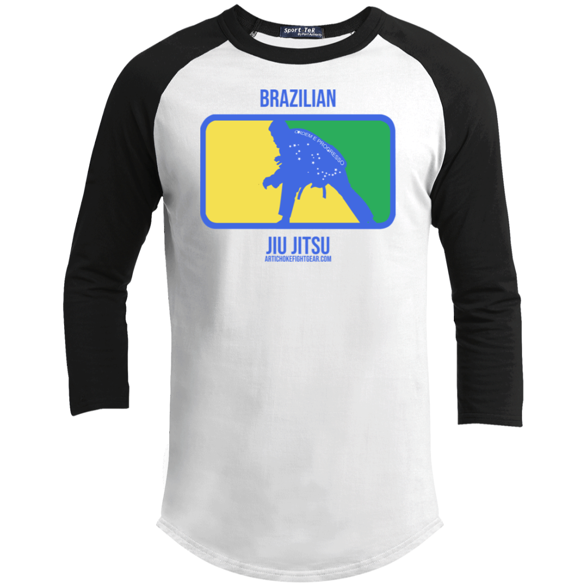 Artichoke Fight Gear Custom Design #13. BJJ, The New National Pastime. Youth 3/4 Raglan Sleeve Shirt