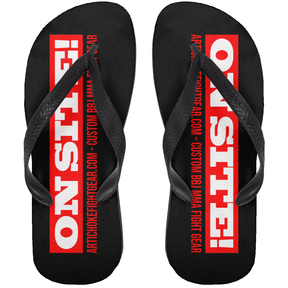 Artichoke Fight Gear Custom Design #14. ON SITE! Adult Flip Flops