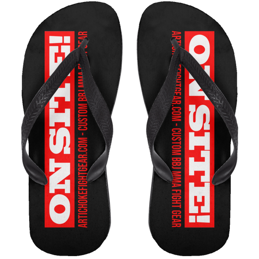 Artichoke Fight Gear Custom Design #14. ON SITE! Adult Flip Flops