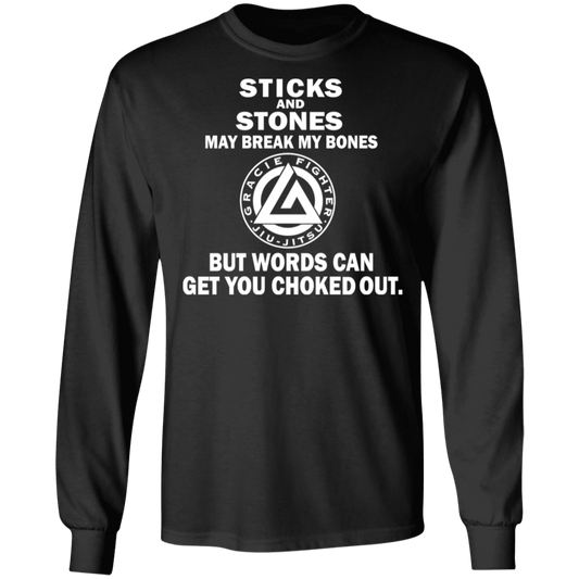 Artichoke Fight Gear Custom Design #19. Sticks and Stones. 100% Cotton Long Sleeve