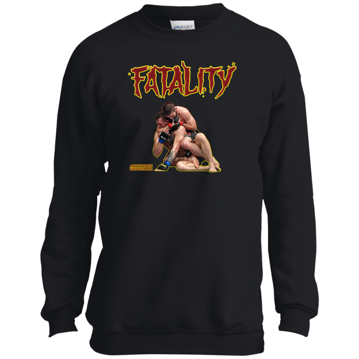 Artichoke Fight Gear Custom Design #21. FATLAITY! Youth Crewneck Sweatshirt