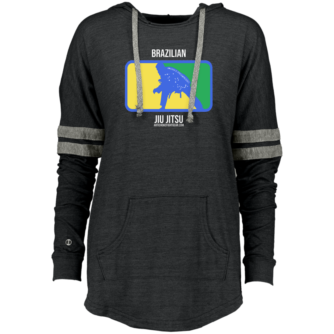 Artichoke Fight Gear Custom Design #13. BJJ, The New National Pastime. Ladies Hooded Low Key Pullover