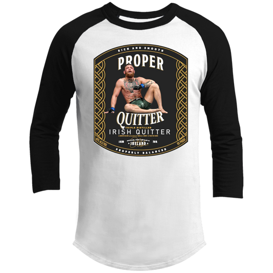 Artichoke Fight Gear Custom Design #15. Proper Quitter. 3/4 Raglan Sleeve Shirt