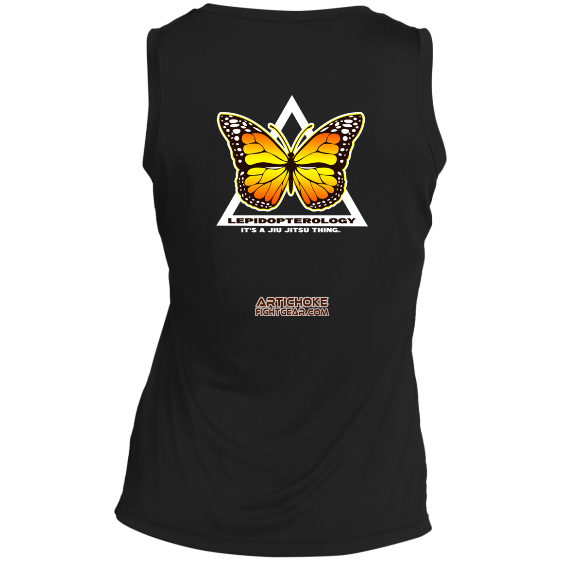 Artichoke Fight Gear Custom Design #6. Lepidopterology (Study of butterflies). Butterfly Guard. Ladies' Sleeveless V-Neck Performance Tee