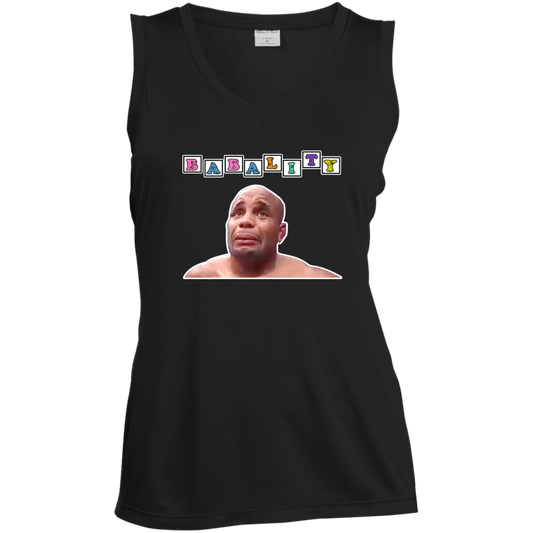 Artichoke Fight Gear Custom Design #3. Babality. Ladies' Sleeveless V-Neck Performance Tee