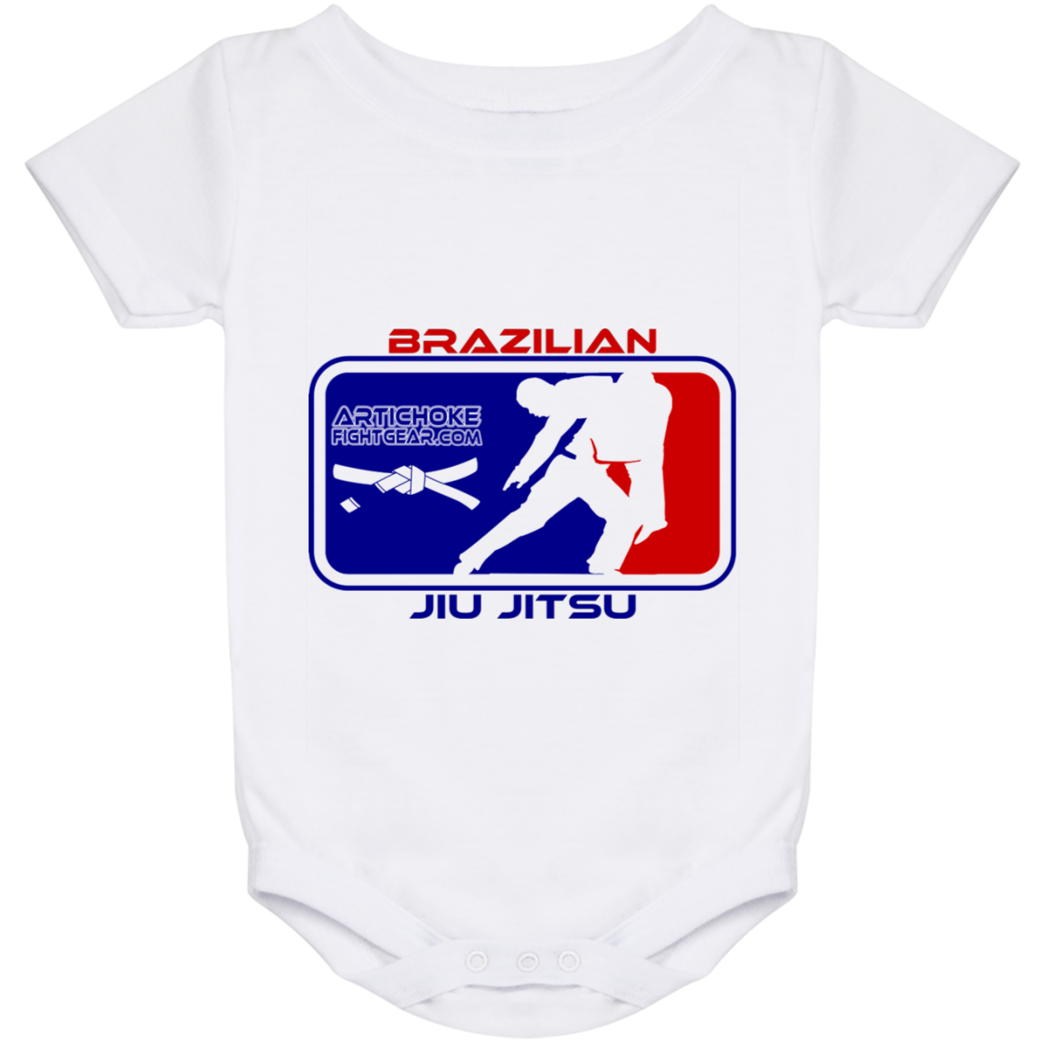 Artichoke Fight Gear Custom Design #4. MLB style BJJ. Baby Onesie 24 Month