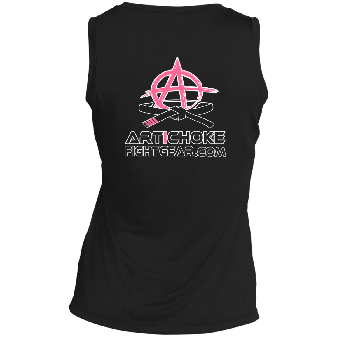 Artichoke Fight Gear Custom Design #11. Hello Fighter. Ladies' Sleeveless V-Neck Performance Tee