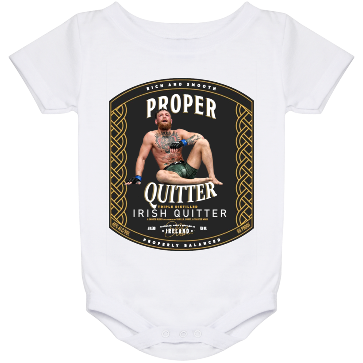 Artichoke Fight Gear Custom Design #15. Proper Quitter. Baby Onesie 24 Month