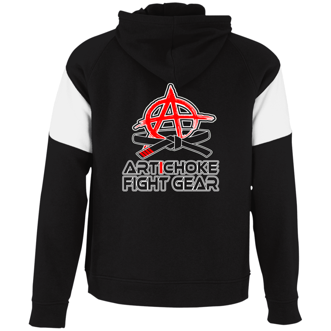 Artichoke Fight Gear Custom Design #19. Sticks and Stones. Colorblock Fleece Hoodie