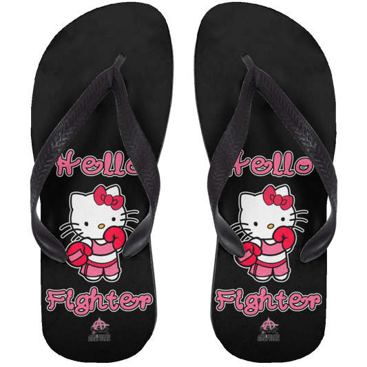 Artichoke Fight Gear Custom Design #11. Hello Fighter. Adult Flip Flops