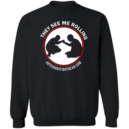 Artichoke Fight Gear Custom Design #16. They See Me Rolling. Crewneck Pullover Sweatshirt