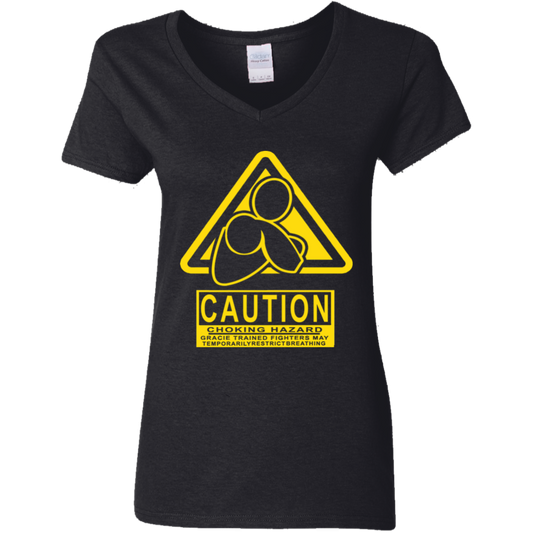 AFG Custom Design #07. CAUTION: CHOKING HAZARD. Ladies' 5.3 oz. V-Neck T-Shirt