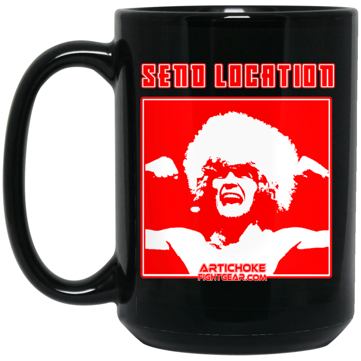 Artichoke Fight Gear Custom Design #17. SEND LOCATION. 15 oz. Black Mug