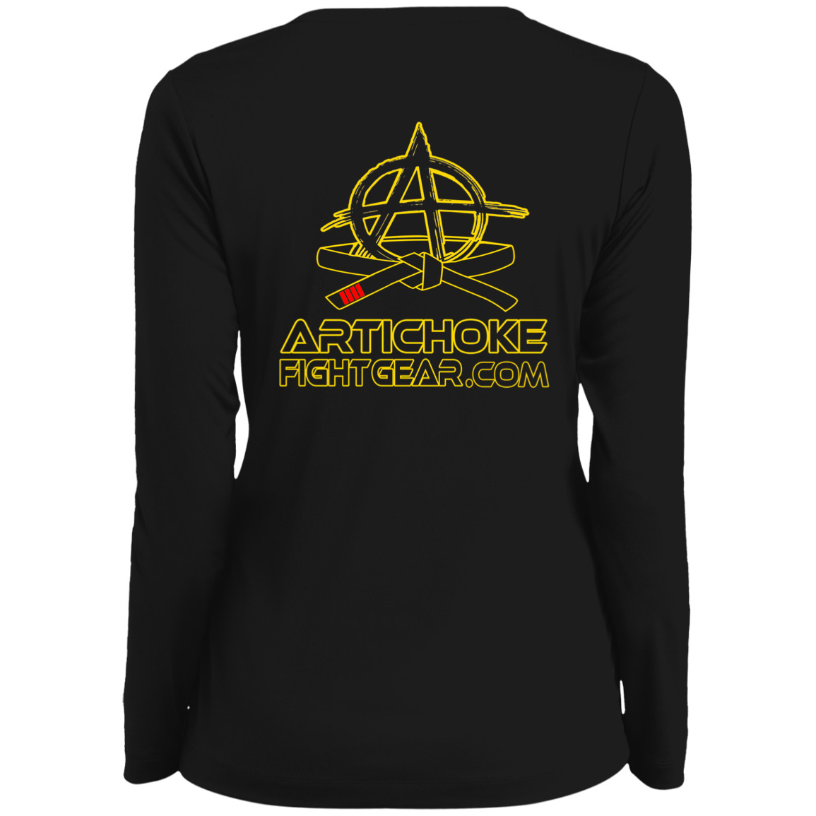 Artichoke Fight Gear Custom Design #20. You Don't Know the Power of Jiu Jitsu. Ladies' Moisture-Wicking Long Sleeve V-Neck Tee