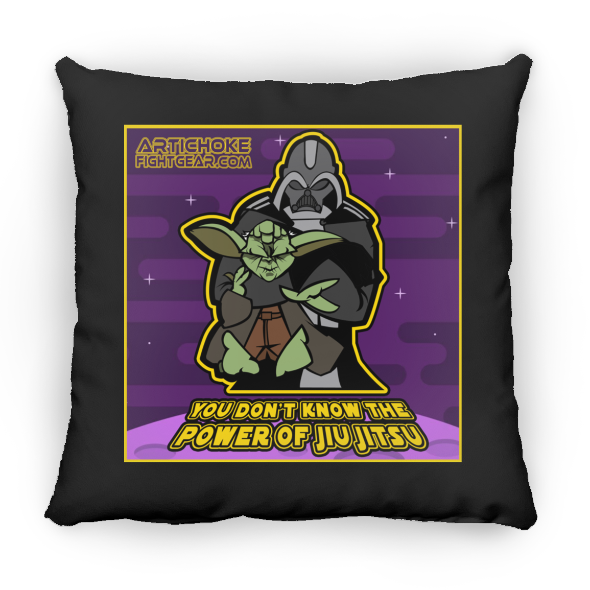 Artichoke Fight Gear Custom Design #20. You Don't Know the Power of Jiu Jitsu. Large Square Pillow